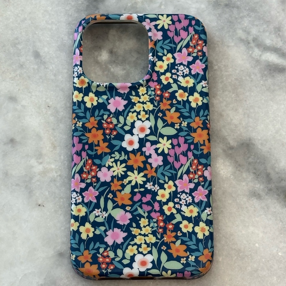 Casely iPhone 13 Pro Case | Full Bloom | Navy Floral | Compatible with MagSafe